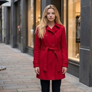 Pink Double-Breasted Women's Coat